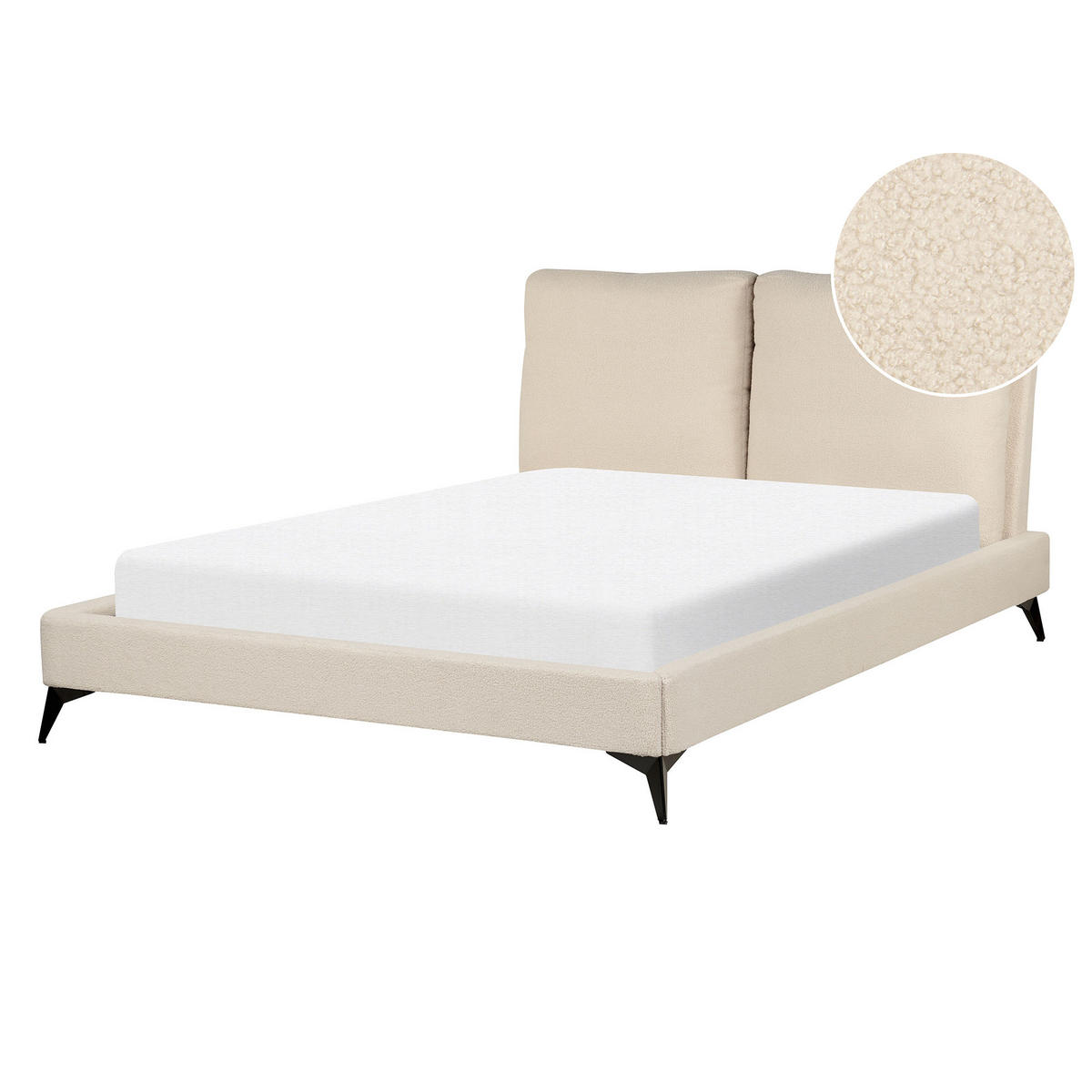 POLSTERBETT 140/200cm Helles Beige Melle - Beige, Textil (140/200cm) - Beliani