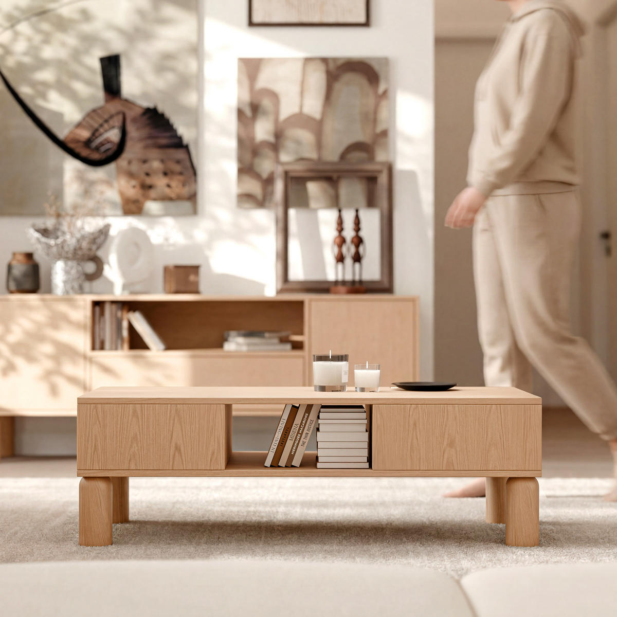 COUCHTISCH SENA - Eichefarben, Holzwerkstoff (40.6/110/61.6cm) - Idohome