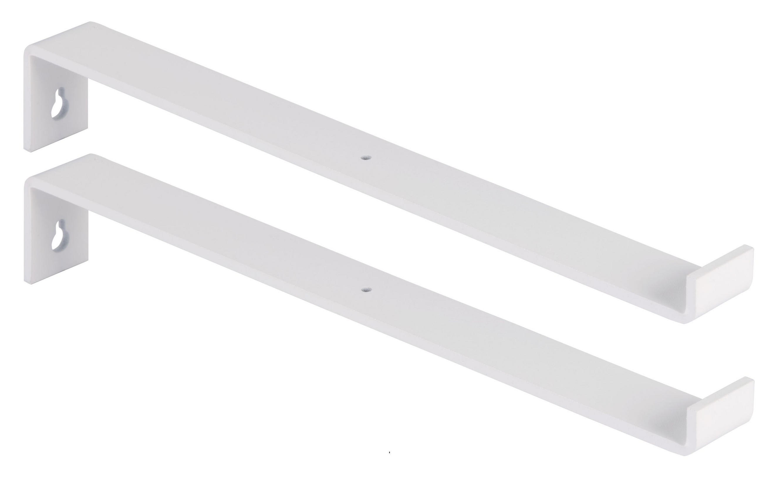 REGALTRÄGER als 2er Set Ben, Stahl in verschiedenen Trendfarben und Größen - Weiß, Metall (3/6.2/20.9cm) - Alberts