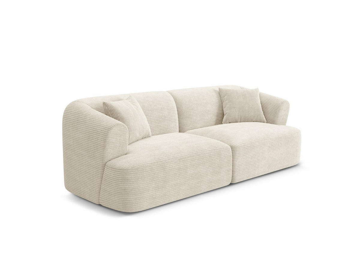 MODULARES-SOFA Campi aus Cord elfenbein 3 Sitzplätze - Ecru, Textil (90/70/220cm) - Cosmopolitan Design