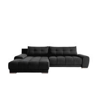 ECKSOFA WAVE Mit Schlaffunktion, Stoff SORO, Schwarz Links - Schwarz, Holz (105/281cm) - Kaiser Möbel