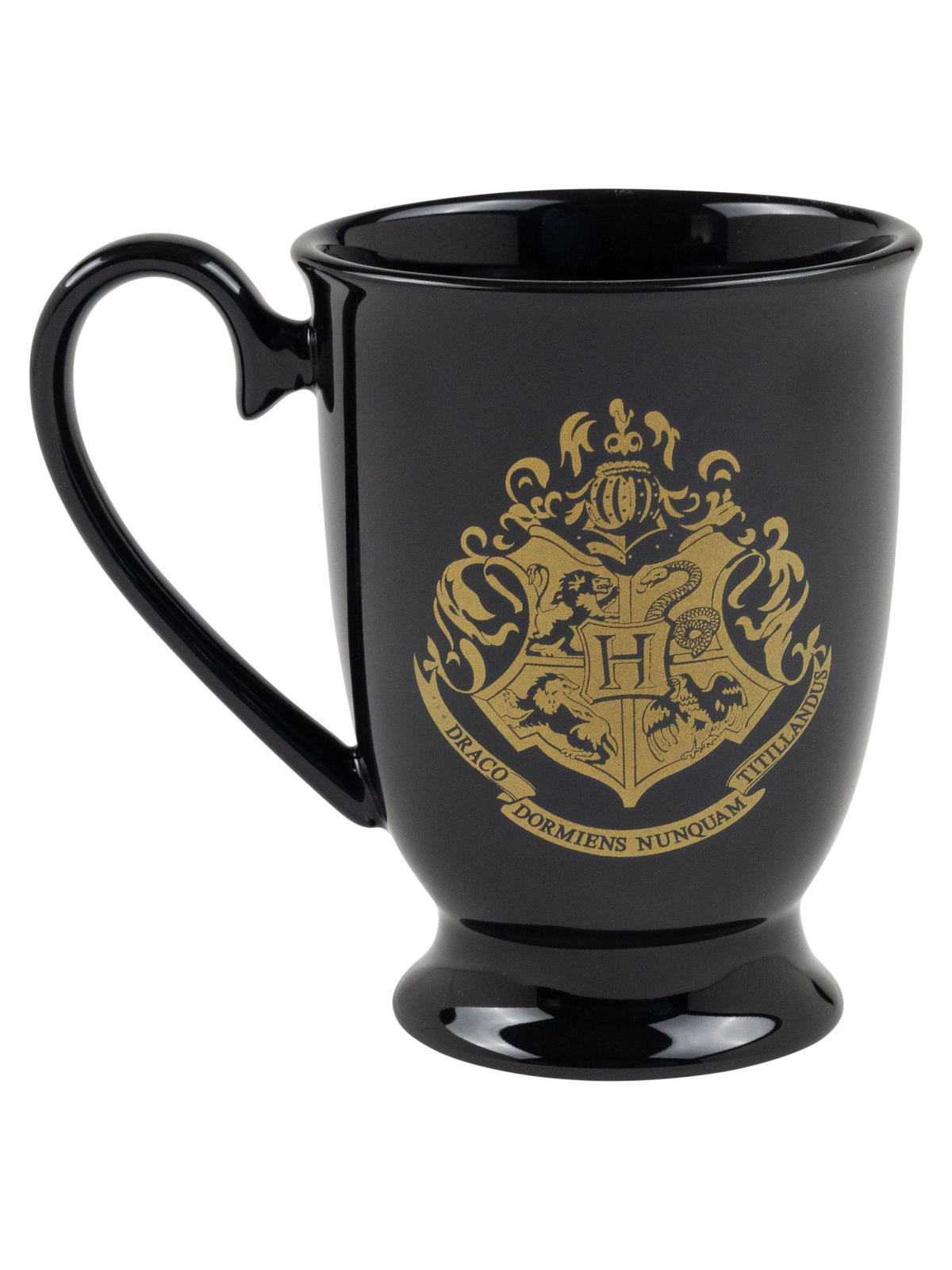 KAFFEEBECHER Harry Potter Kelch Hogwarts Wappen Schwarz 280 ml - Schwarz, Keramik (0.28L) - United Labels