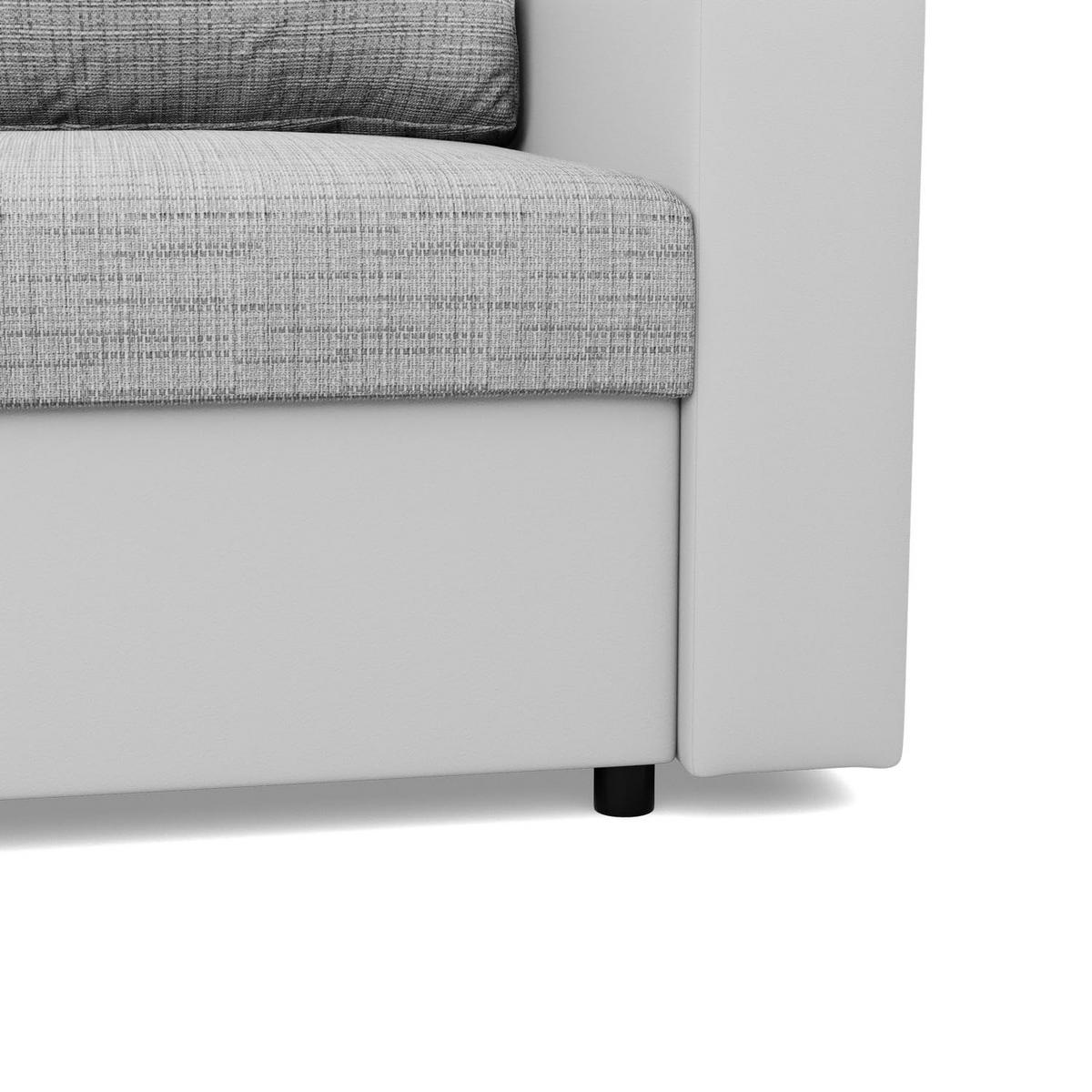 SOFA 3-SITZER MIT SCHLAFFUNKTION LUNA, Grau + Grau - Hellgrau/Grau, Textil (220/92/92cm)