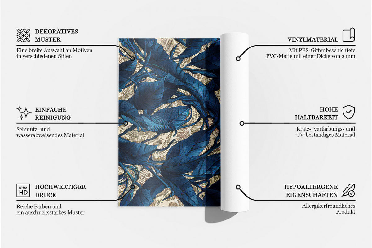 TEPPICH 150x225 cm Gemalte Indianerfedern Boho Vintage - Silberfarben, Kunststoff (150/0.2cm) - Wallfluent