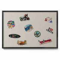 MAGNETTAFEL 60x40 cm Schwarzer Rahmen Cremefarben - Naturfarben, Metall (60/50/0.4cm) - TULUP