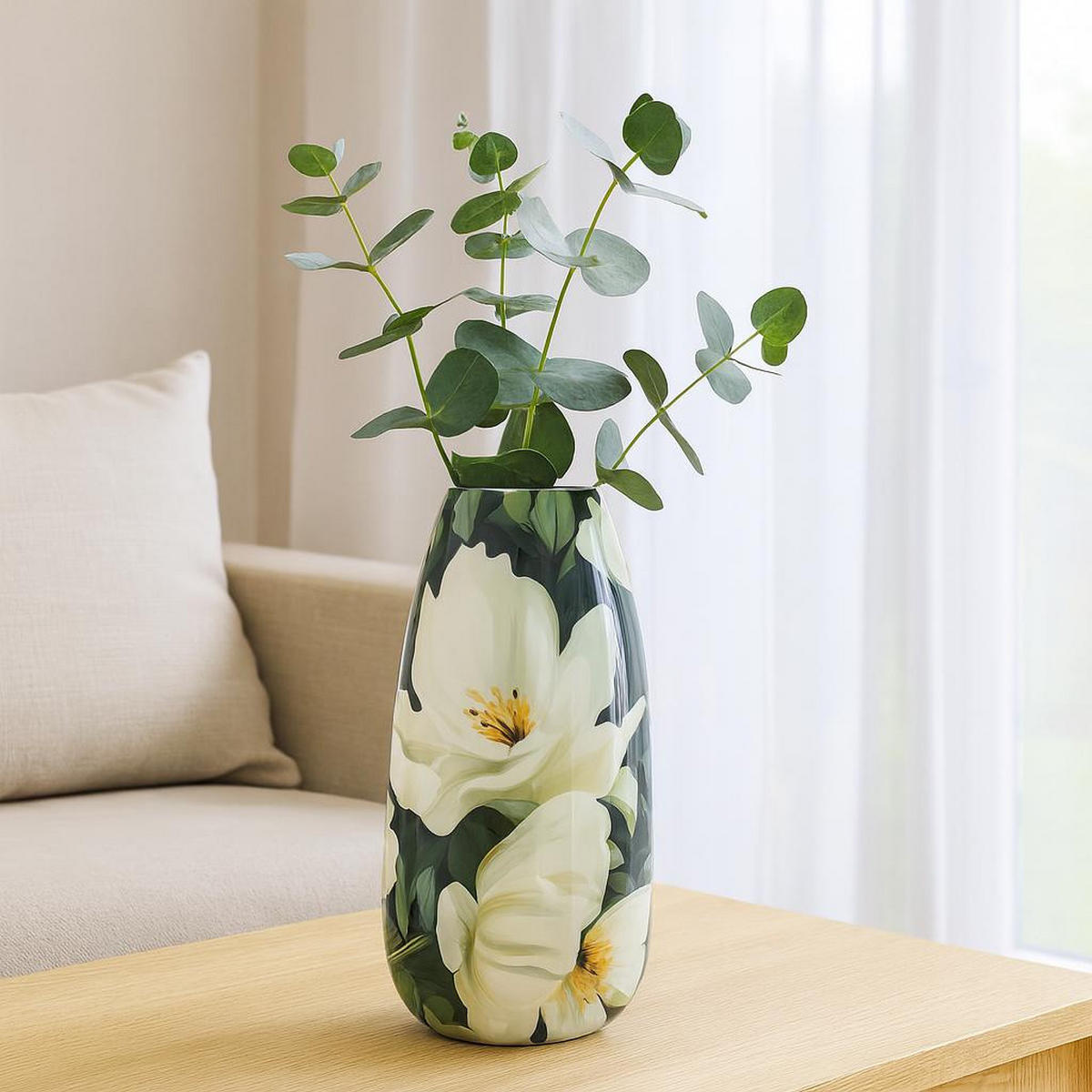 METALLVASE Badu 15/15/30 cm - Grün, Metall (30cm) - Home Styling Collection
