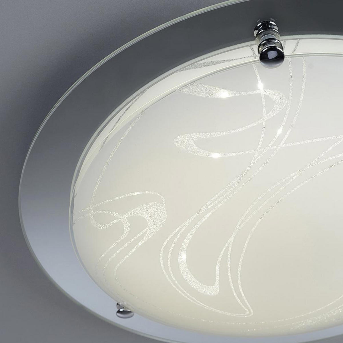 LED DECKENLEUCHTE WADA Stahl Silber - Silberfarben, Glas (41.5/41.5/10cm)