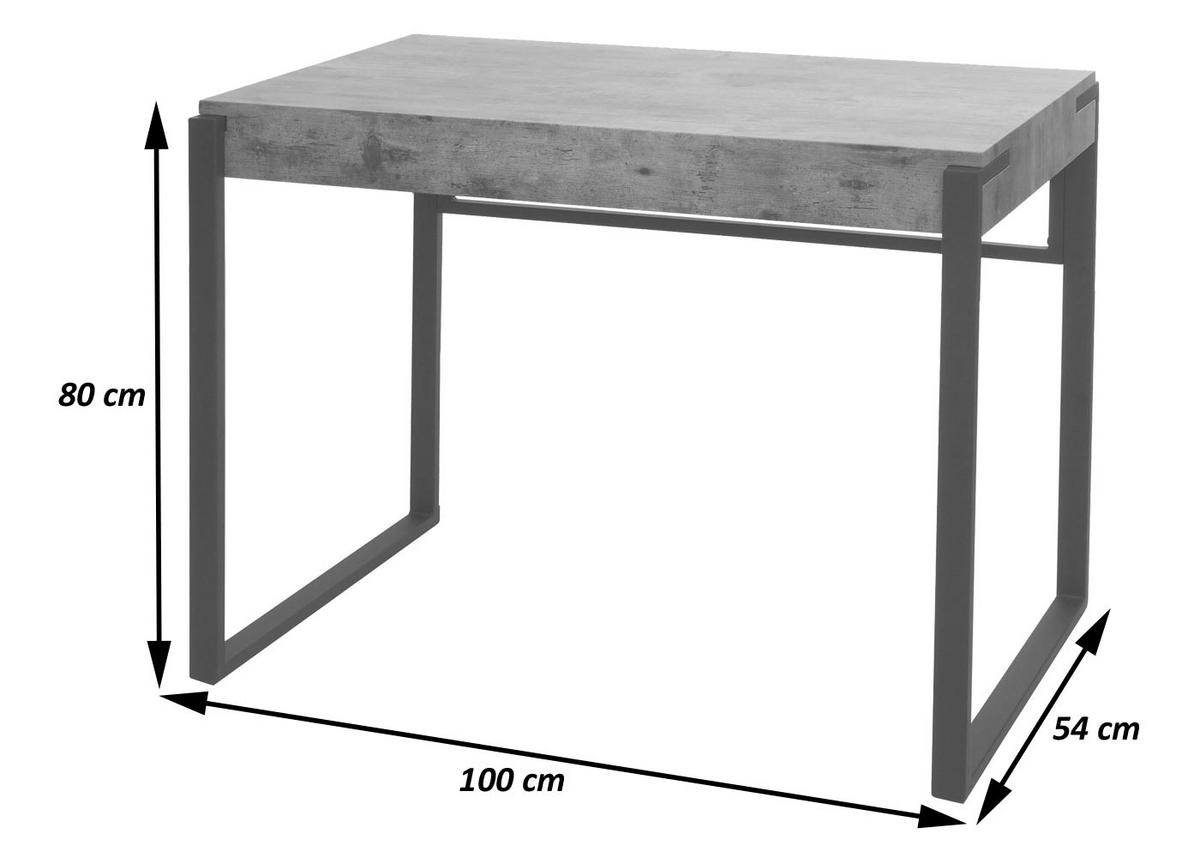SCHREIBTISCH quadratisch Grau - Grau, Holz (54/100/80cm) - MCW