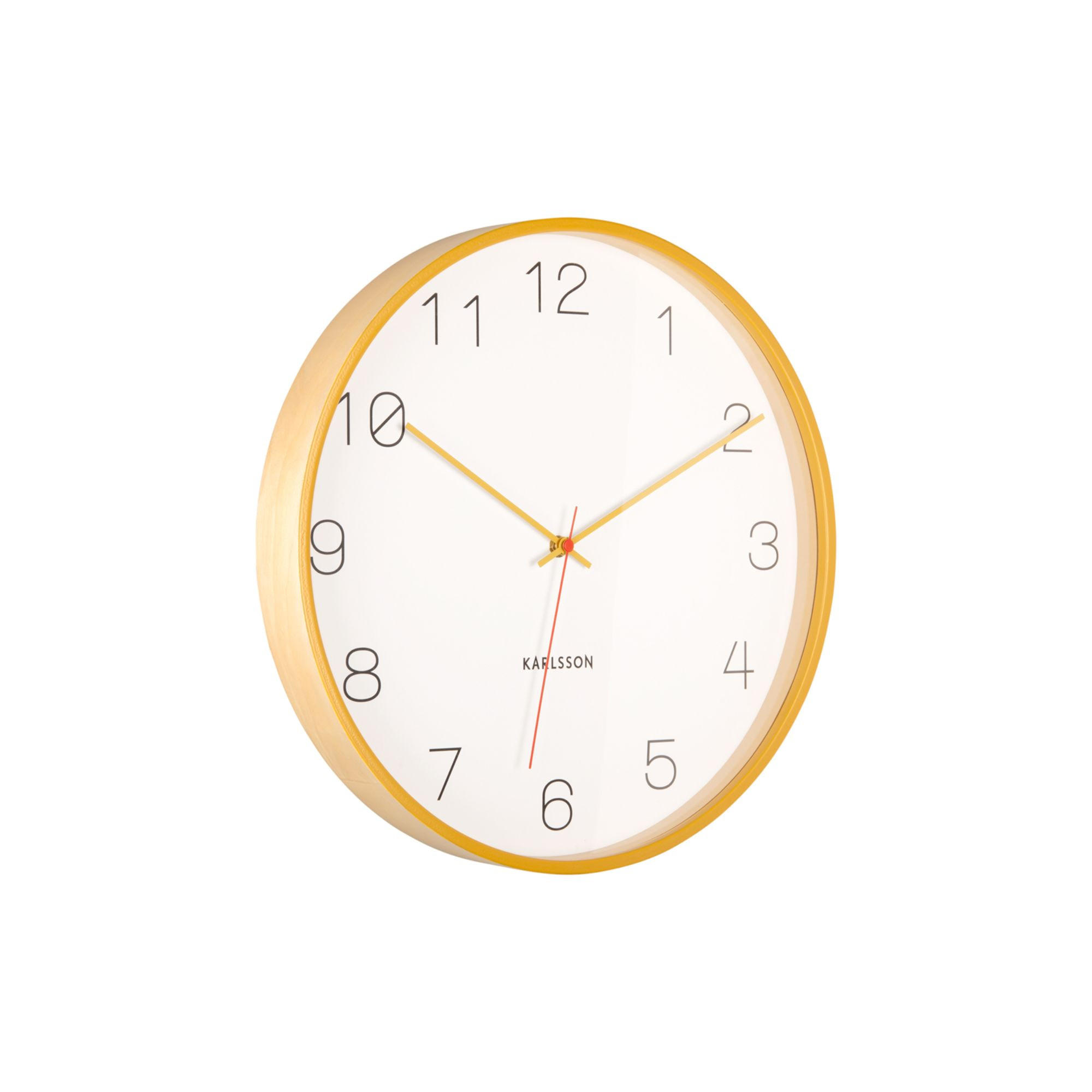 WANDUHR Joy Gelb 40/40/5 cm - Gelb, Holzwerkstoff (40/5/40cm) - Karlsson