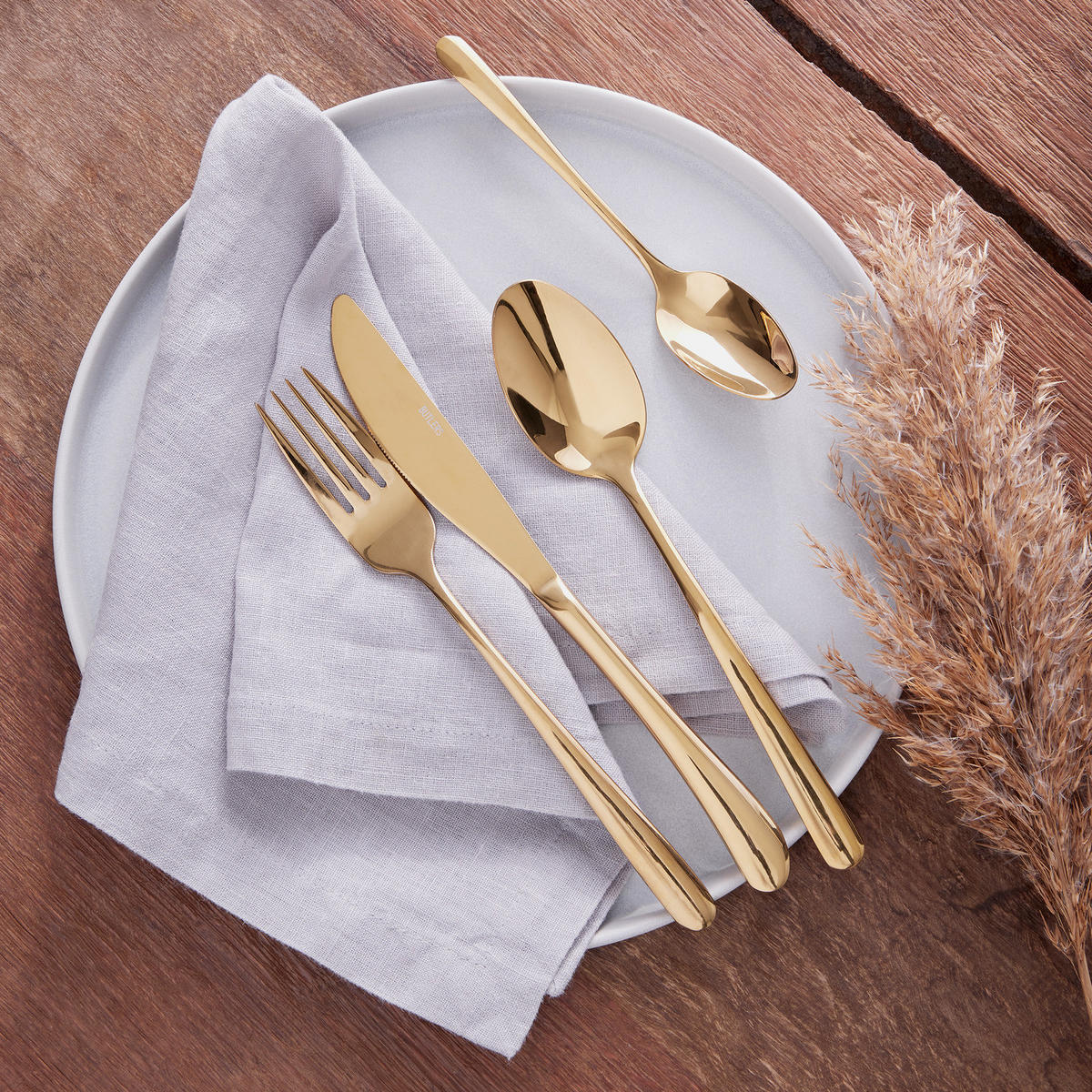 BESTECK-SET (4-tlg.) Queens - Goldfarben, Metall - Butlers