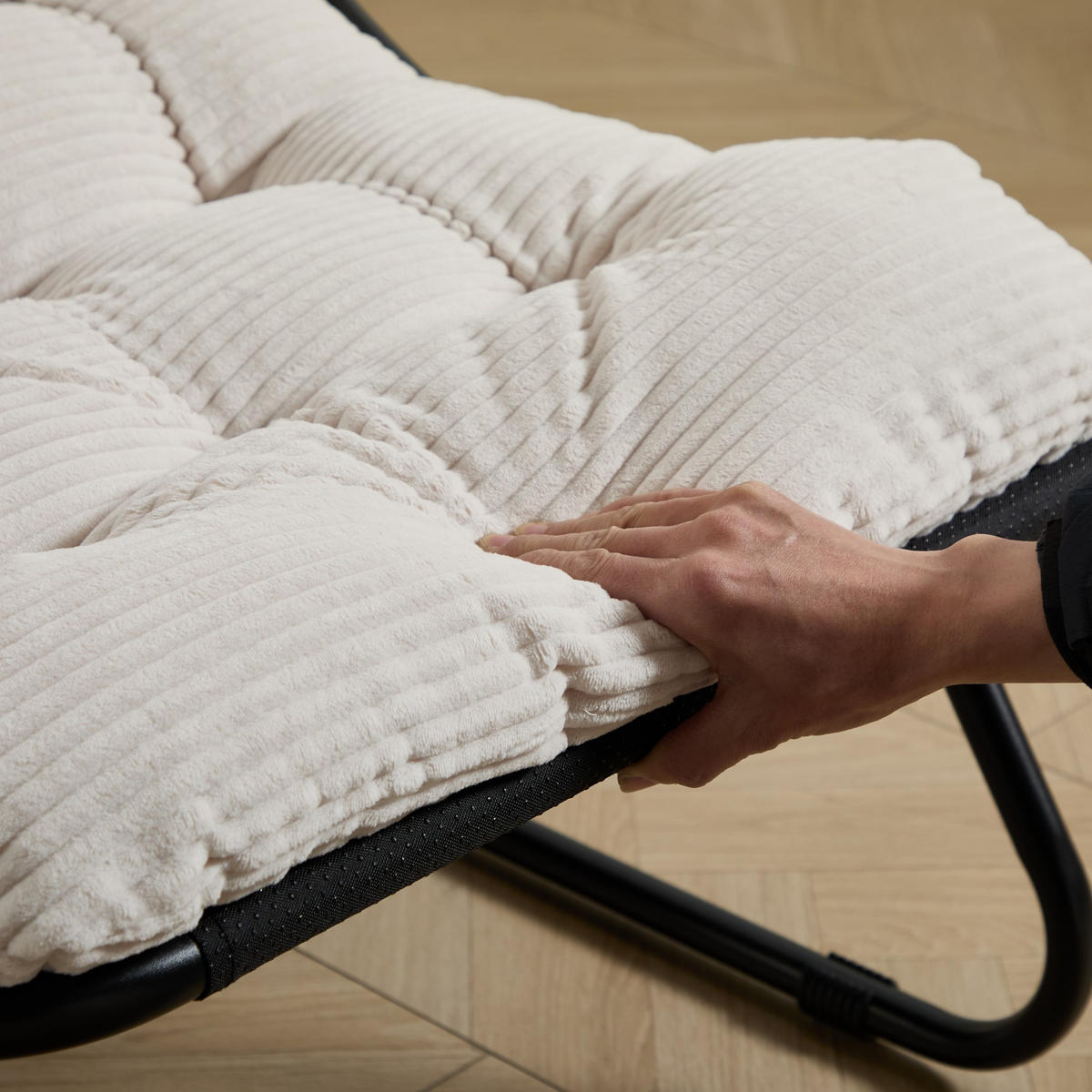 SESSELSET, Relaxsessel mit Hocker,Stahlrahmen,Cord,Weiß - Weiß, Metall (78/86/65cm) - LVHOM