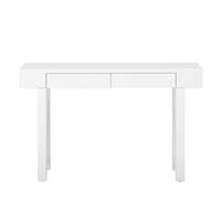 KONSOLENTISCH 120/35,5/76,5 cm Weiß aus MDF mit 2 Schubladen und Steckdosenleiste - Weiß, Holzwerkstoff (120/35.5/76.5cm) - OKWISH
