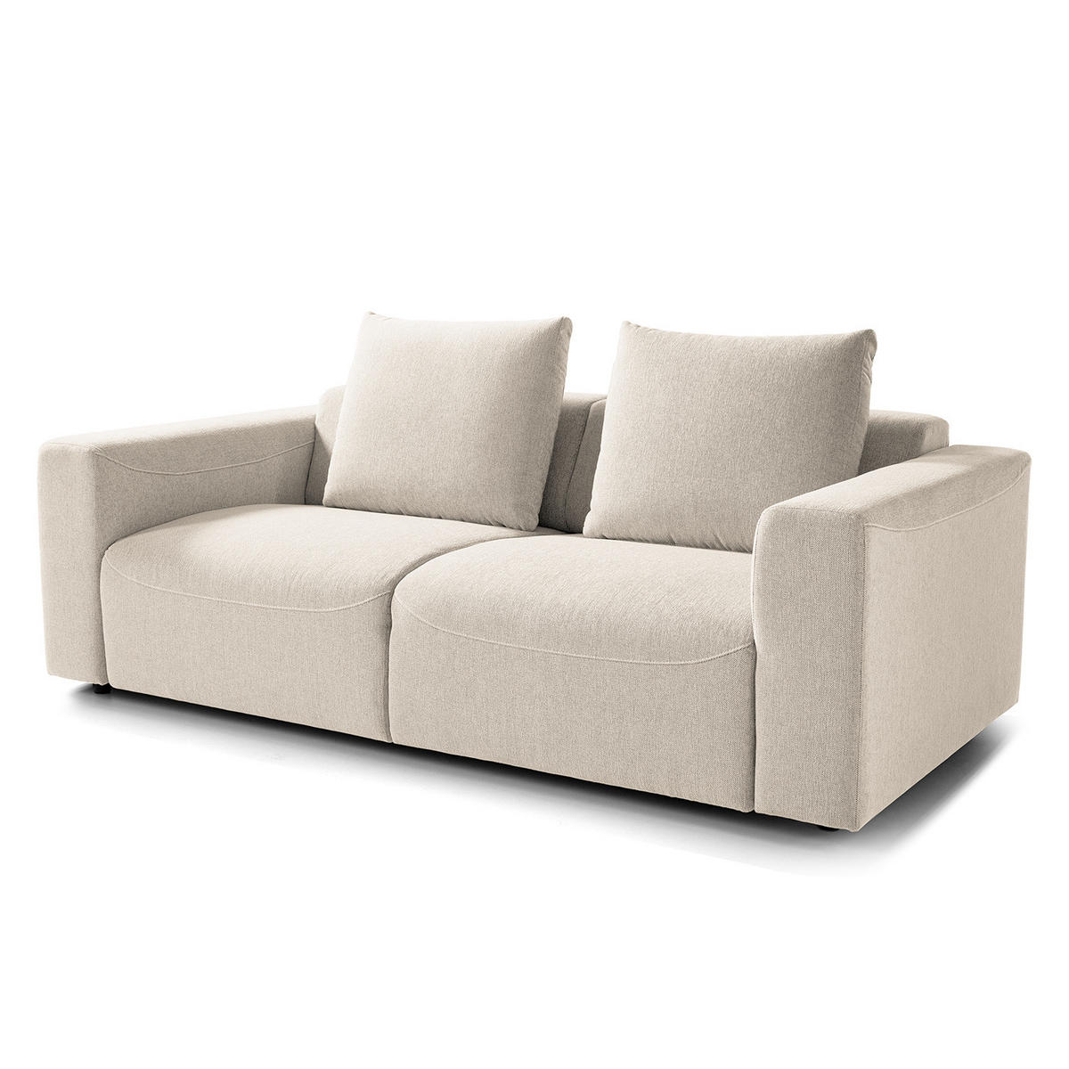 2,5-SITZER SOFA - Webstoff - Beige/Schwarz, Textil (199/83/100cm) - home24