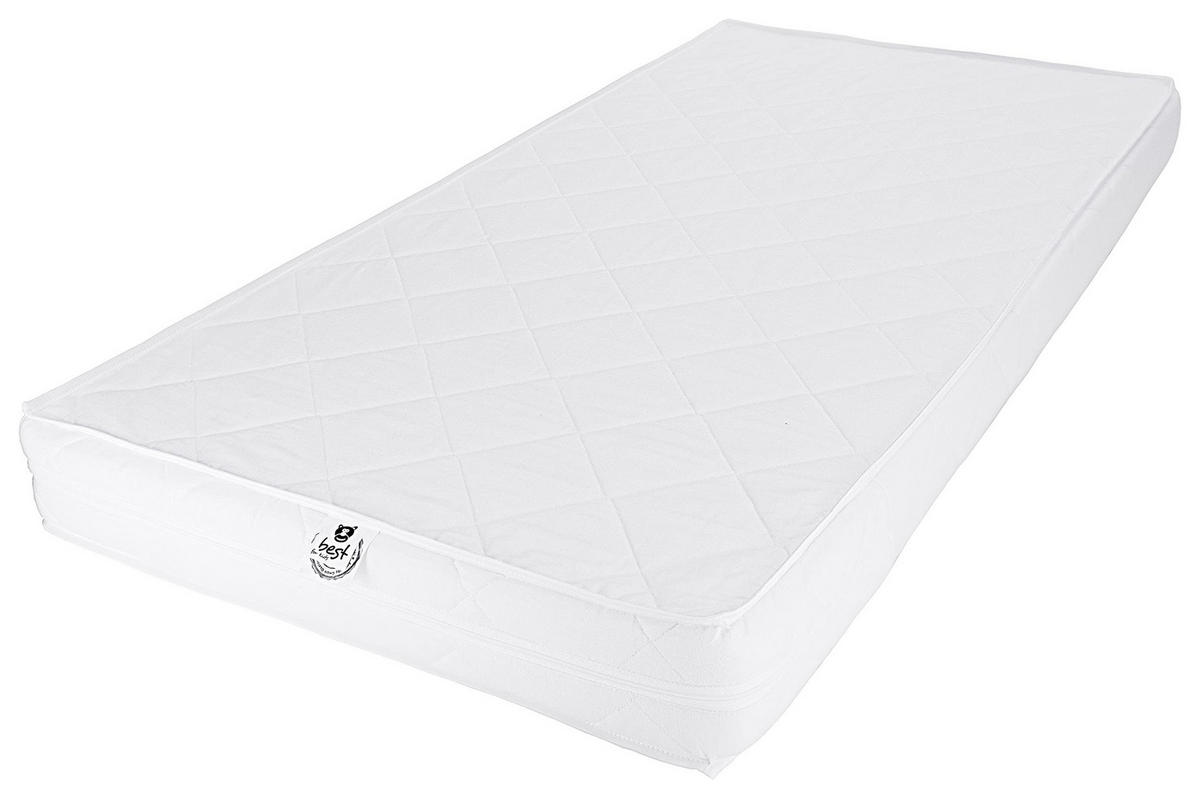 KINDERROLLMATRATZE 60/120/11 cm 100 % Polycotton gesteppt und weich Kindermatratze ZERTIFIKAT - Weiß, Naturmaterialien - Best for Kids