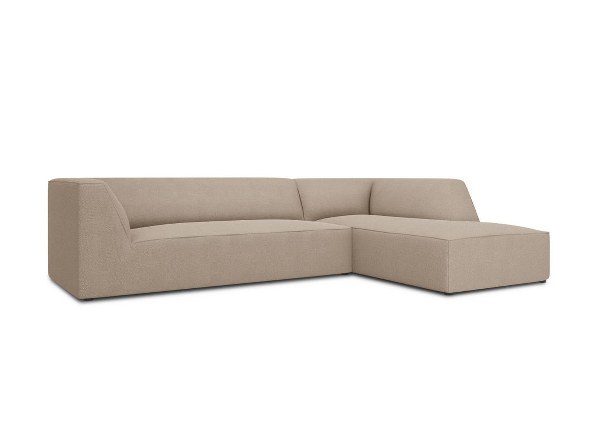ECKSOFA rechts Ruby aus strukturiertem Stoff dunkelbeige 4 Sitzplätze - Taupe, Textil (180/273cm) - Micadoni
