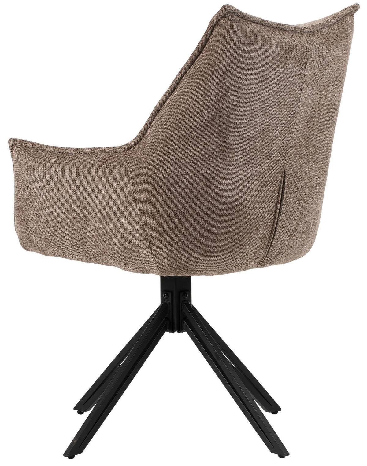 DININGSESSEL Ginosa - 4er Set - drehbar - braun - Schwarz/Braun, Textil/Metall (62/90/66cm) - bene living