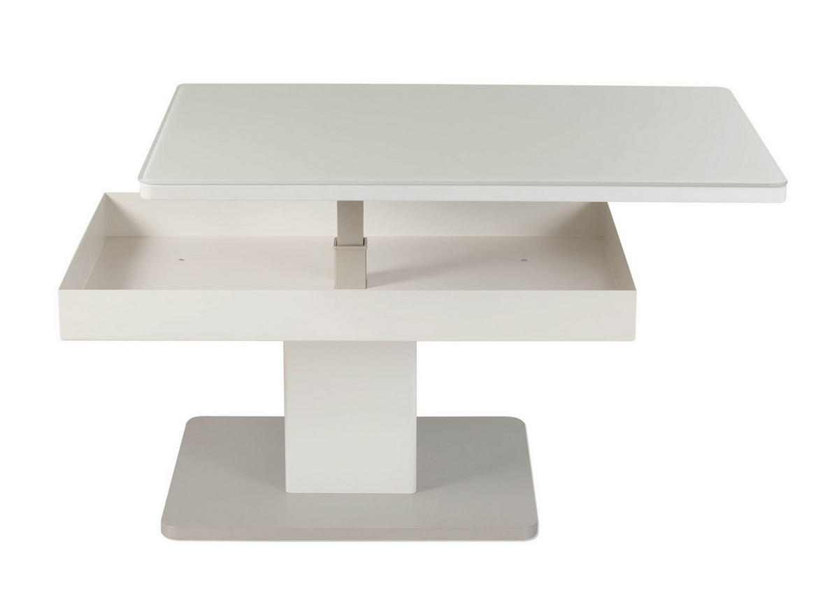 FUNKTIONSTISCH höhenverstellbar Caley 90 x 60 x 44-62 Couchtisch Weiß - Weiß, Holz (90/60/44cm) - 58aufmkessel