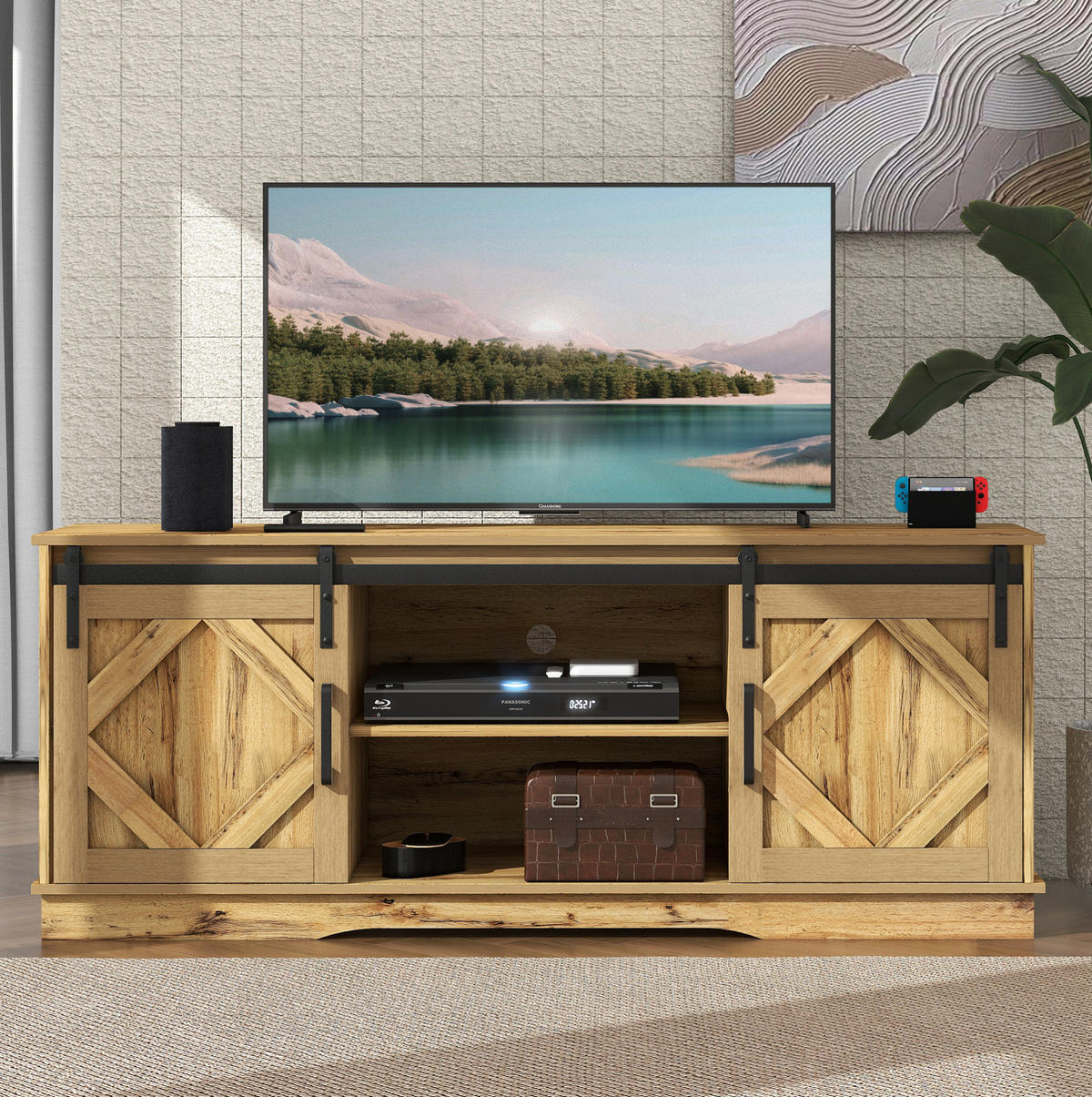 TV-SCHRANK mit Schiebetüren 150 x 40 x 60 cm Braun Holzwerkstoff - Braun, Holzwerkstoff (40/60/150cm) - Beauniv