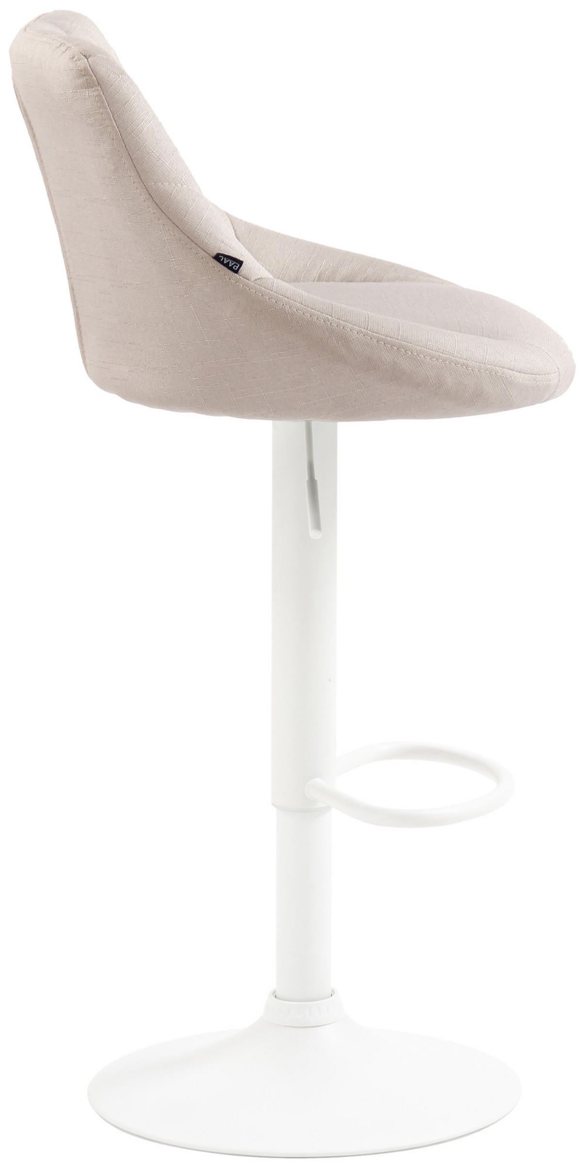 BARHOCKER Falon Stoff Creme Weiß - Creme, Textil (46/83/49cm) - DELUKE