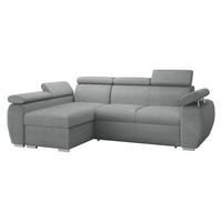 ECKSOFA Boston Mini, Seite: Links - LC+2R - Chromfarben/Dunkelgrau, Holz/Textil (255/170cm) - MIRJAN24