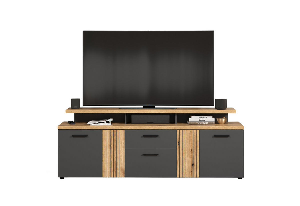 TV-LOWBOARD Esteban Anthrazit 180 / 67 / 47 cm - Anthrazit, Holzwerkstoff (180/67/47cm)