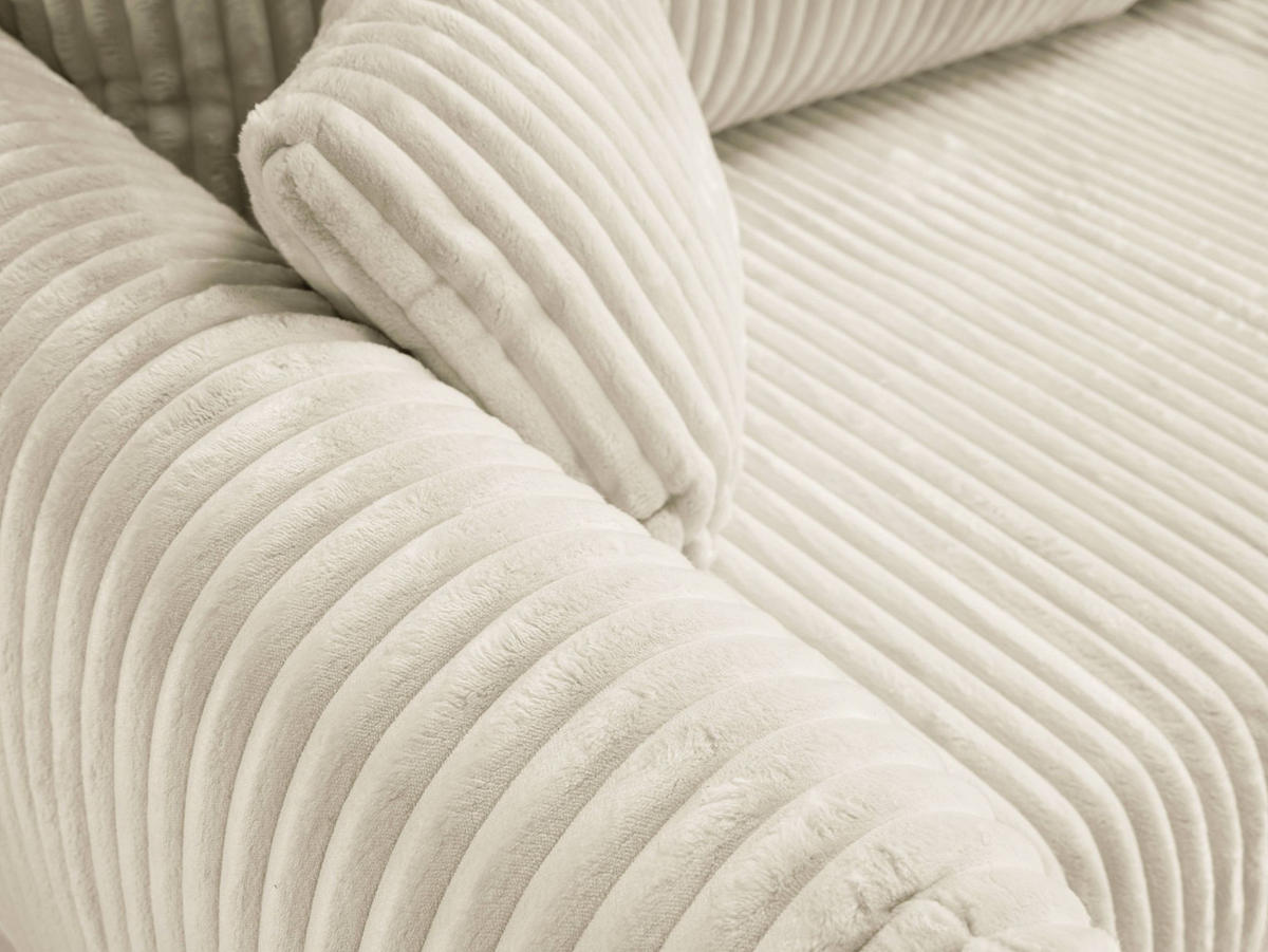 SOFA Hallora - Ecru (Tilia 03) - Ecru, Holzwerkstoff (240/88/108cm) - Möblo