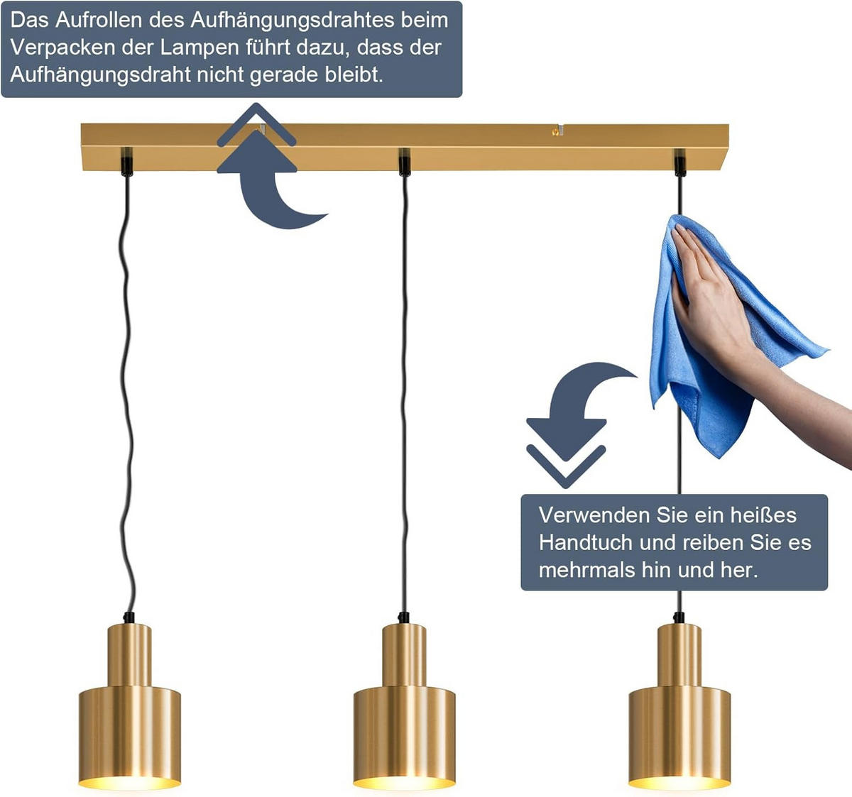 HÄNGELEUCHTE Dravf 65/12/143 cm - Goldfarben, Metall (65/12/143cm) - ZMH