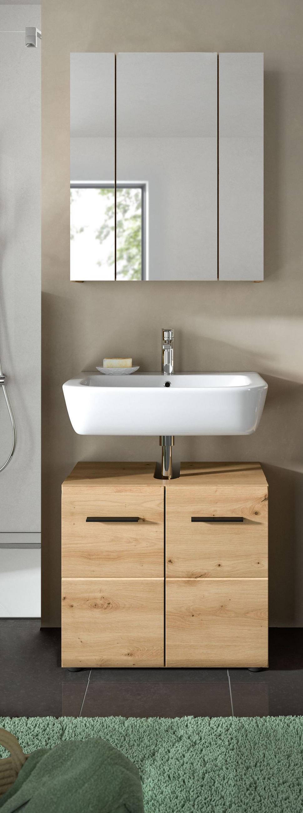 BADEZIMMER Alba 2-tlg. (B/H/T: ca. 60/185/30 cm) in Artisan Oak /Artisan Oak - Eiche Artisan, Holz (60/185/30cm)