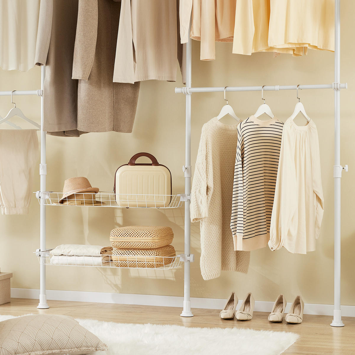 TELESKOP KLEIDERSTÄNDER Weiß - Weiß, Kunststoff (311/285/3cm) - SoBuy