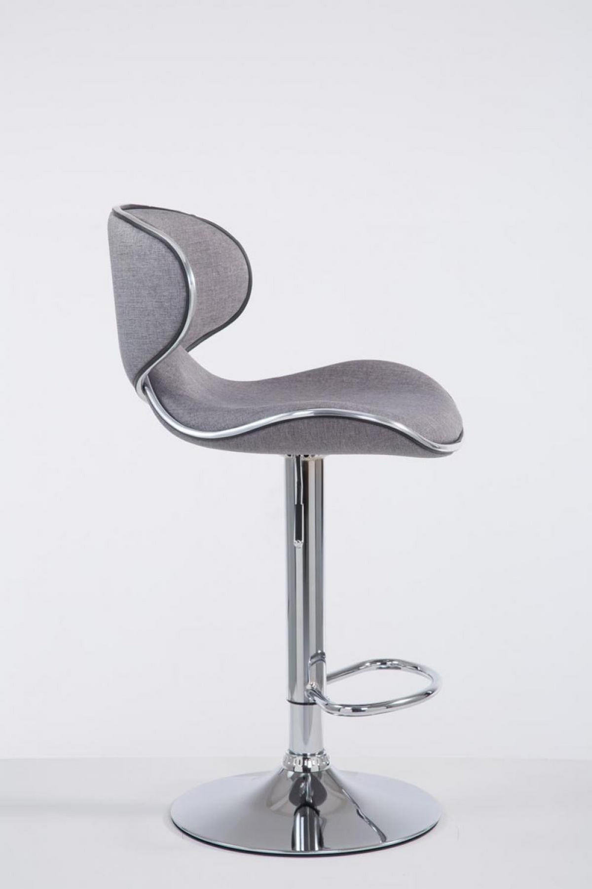 BARHOCKER Stoff Hellgrau - Chromfarben/Hellgrau, Textil/Metall (46/88/49cm) - CLP