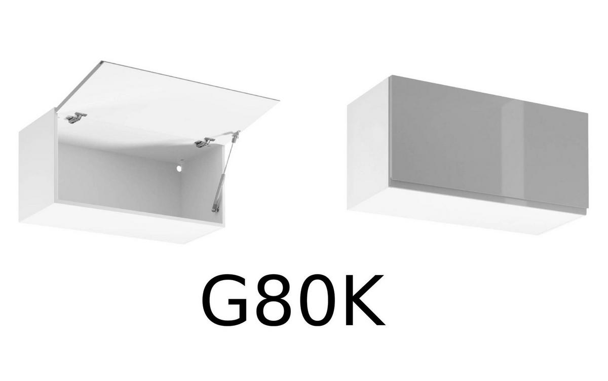 KÜCHENLEERBLOCK 340 cm Aspen K40-M340 in Grau/Hochglanz - Grau, Holz (340/212/60cm)