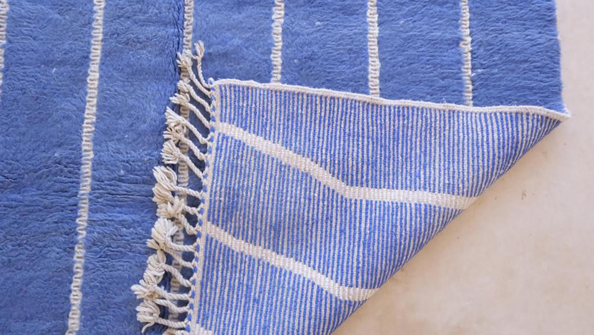 BERBERTEPPICH aus reiner Wolle 202x 289 cm - Blau, Naturmaterialien (202/289cm) - AFK Living