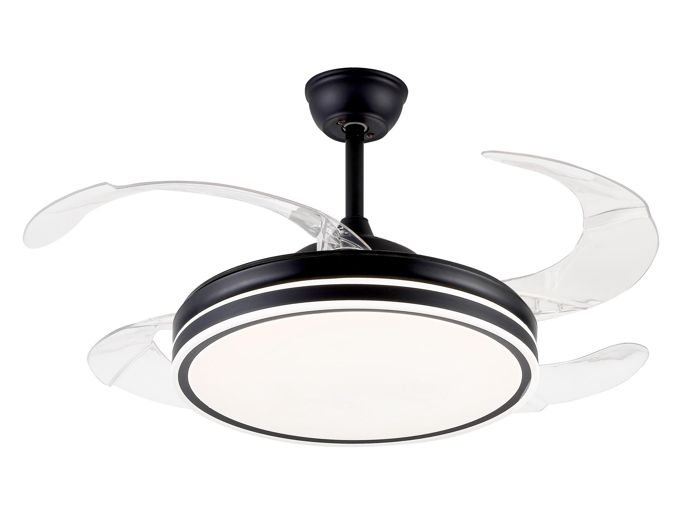 LED-DECKENLAMPE Negro mit integriertem Ventilator 60 W - Schwarz, Kunststoff (45/107/107cm) - Purline