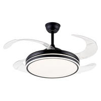 LED-DECKENLAMPE Negro mit integriertem Ventilator 60 W - Schwarz, Kunststoff (45/107/107cm) - Purline