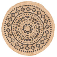 HANDGEFERTIGT JUTE TEPPICH NELE ETHNO RUND - Beige, Textil (120/120cm) - Pergamon
