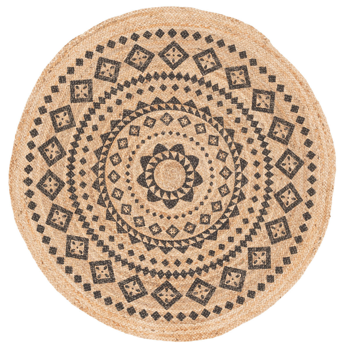 HANDGEFERTIGT JUTE TEPPICH NELE ETHNO RUND - Beige, Textil (120/120cm) - Pergamon