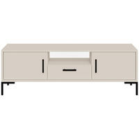 LOWBOARD Selena mit 2 Türen und Schublade, Metallfüße, Selbstschließer, Kaschmir, 150 cm - Kaschmir/Schwarz, Holzwerkstoff/Metall (150/47/40cm) - Beautysofa