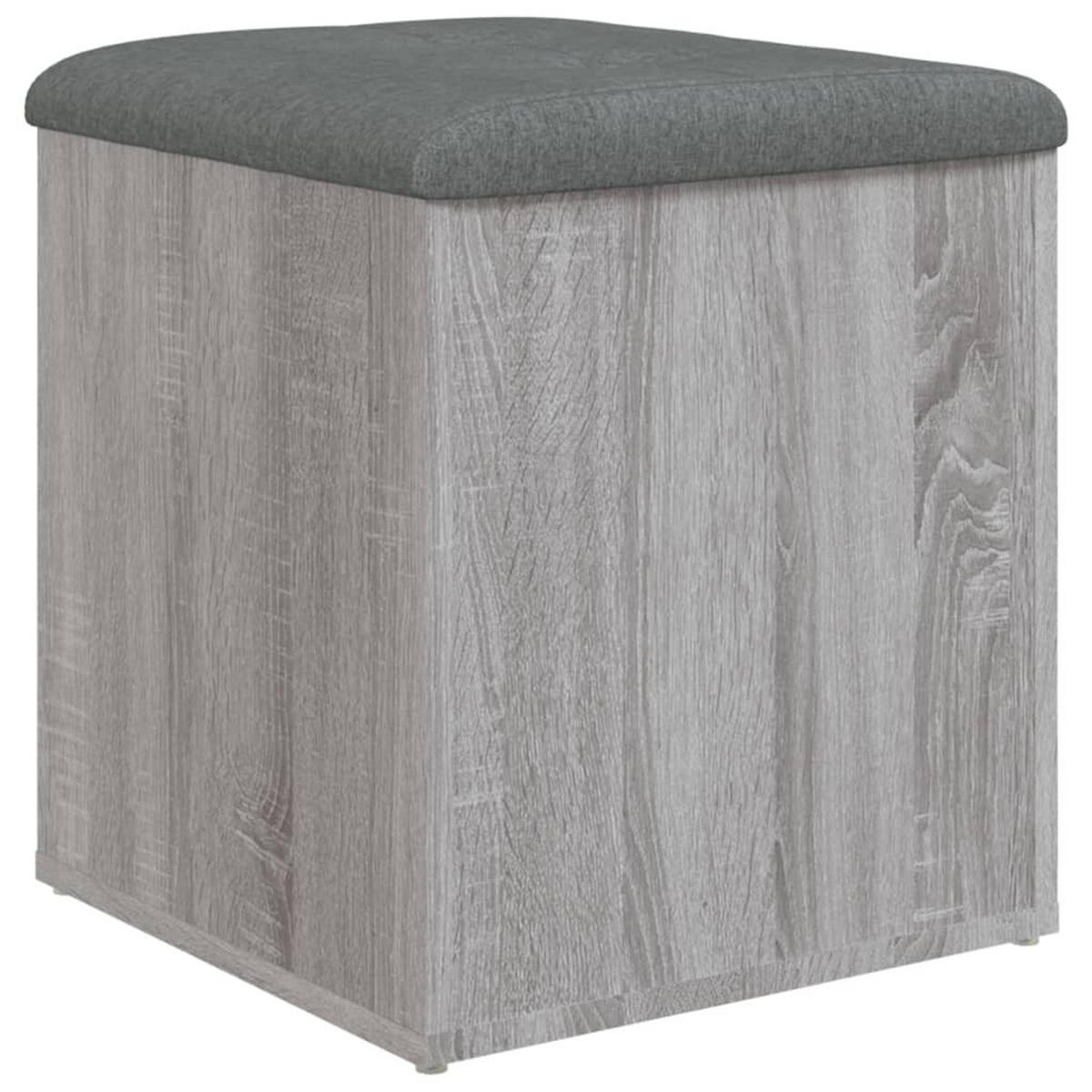 SITZBANK Jona mit Stauraum Grau Sonoma 42x42x45 cm - Grau, Holz (42/45/42cm) - DELUKE