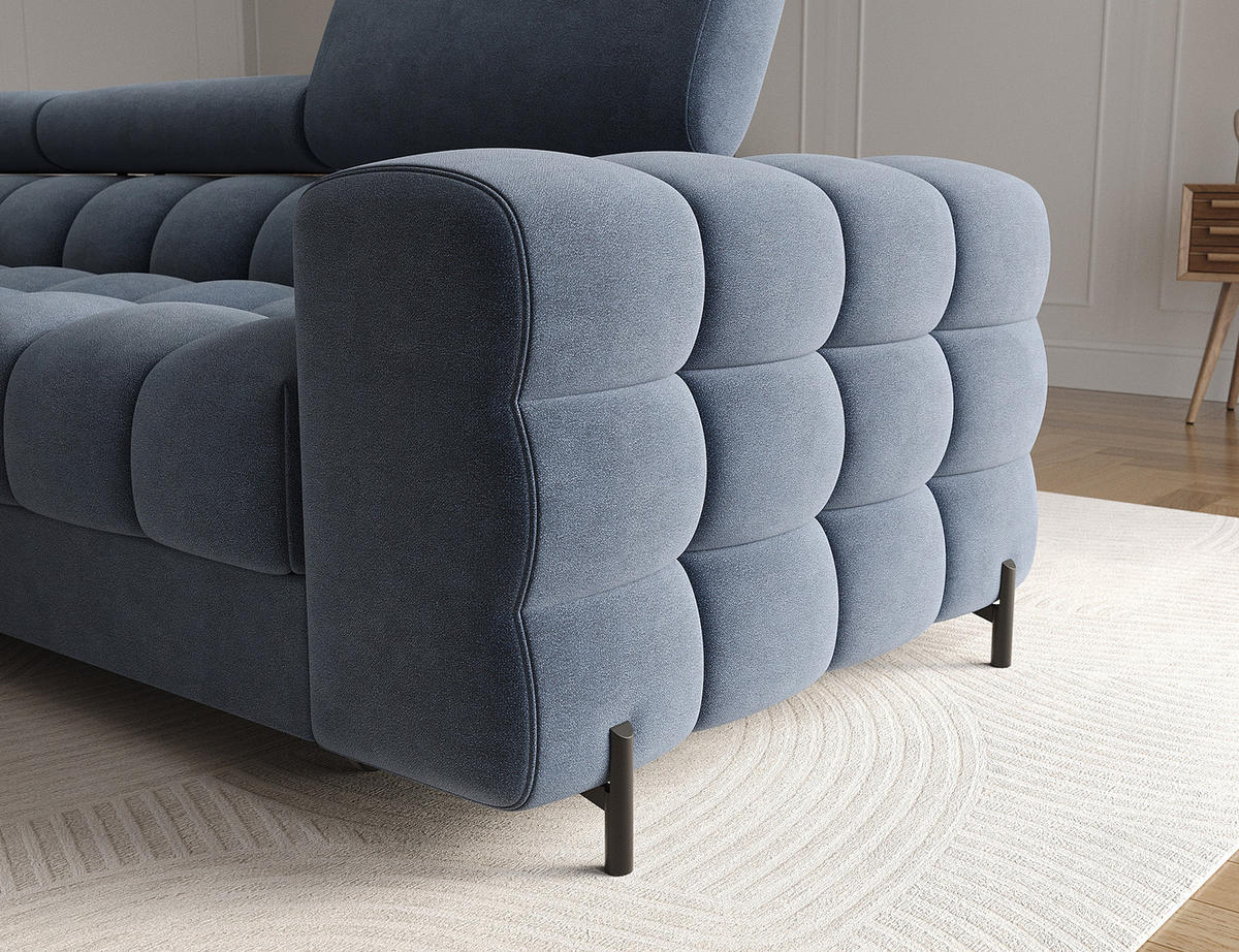 ECKSOFA Neviro L - Anthracite (Aura 40) - Blaugrau, Holzwerkstoff (285/181cm) - Möblo