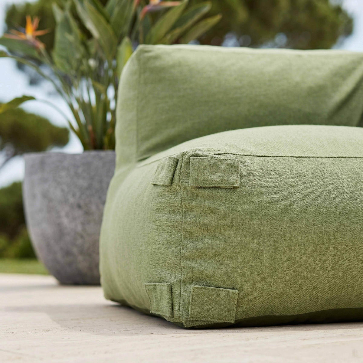 ECKSESSEL, Kaktusgrünen - Grün, Textil (85/65/85cm) - Oviala