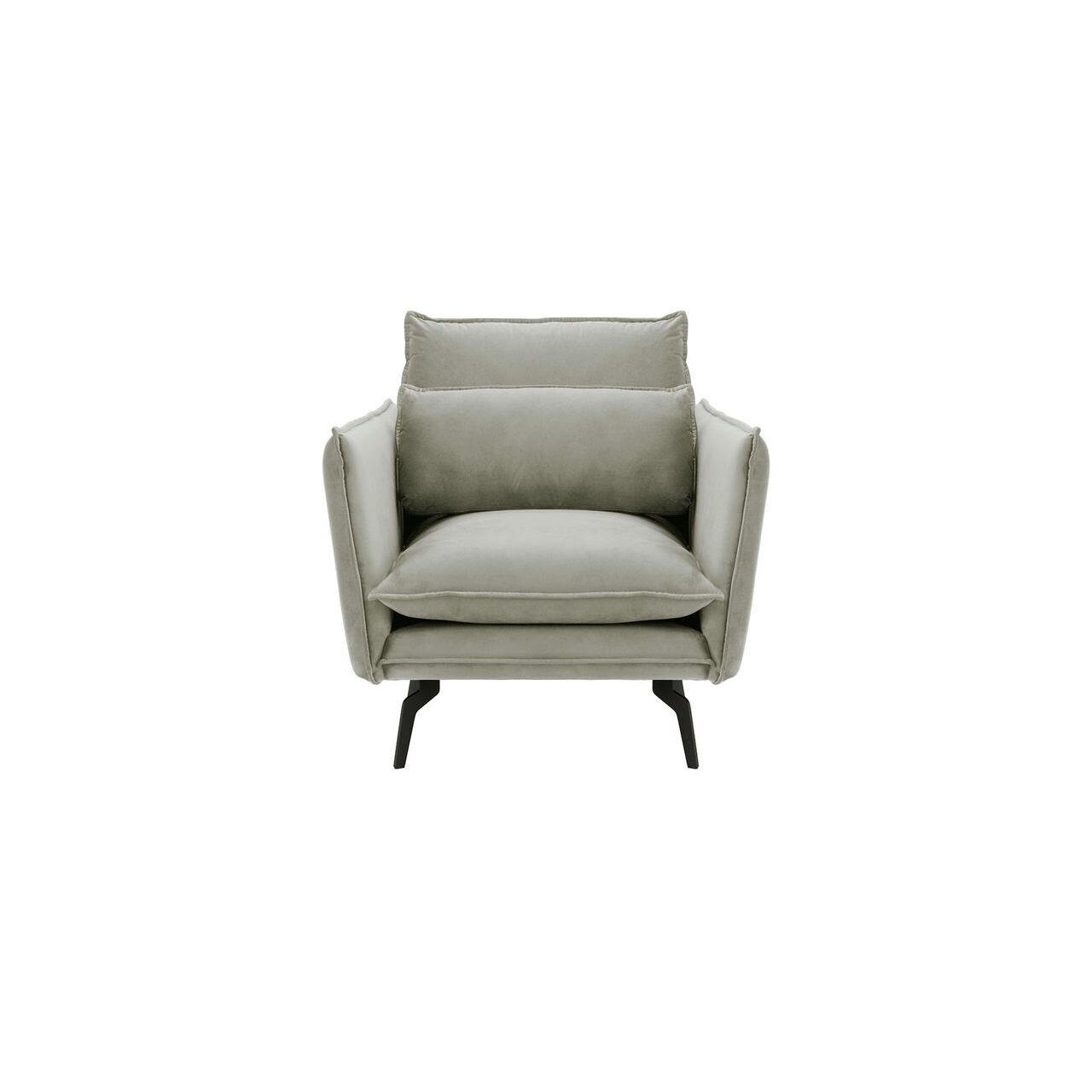 SESSEL Layla-Velluto 15 - Hellgrau, Holz/Textil (105/95/98cm)