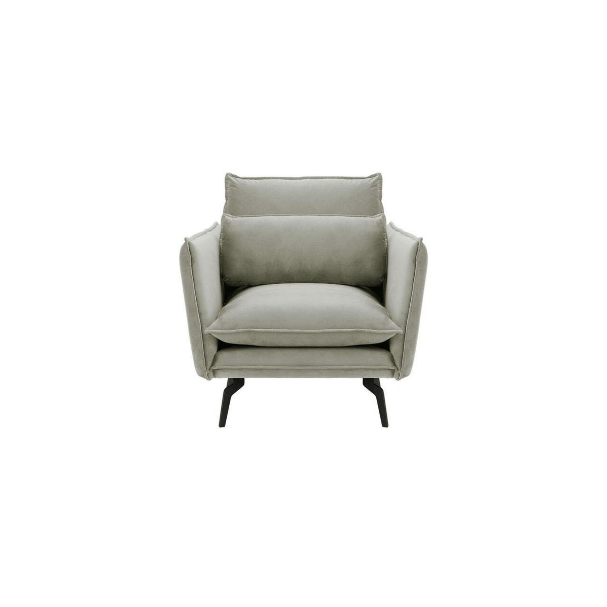 SESSEL Layla-Velluto 15 - Hellgrau, Holz/Textil (105/95/98cm)
