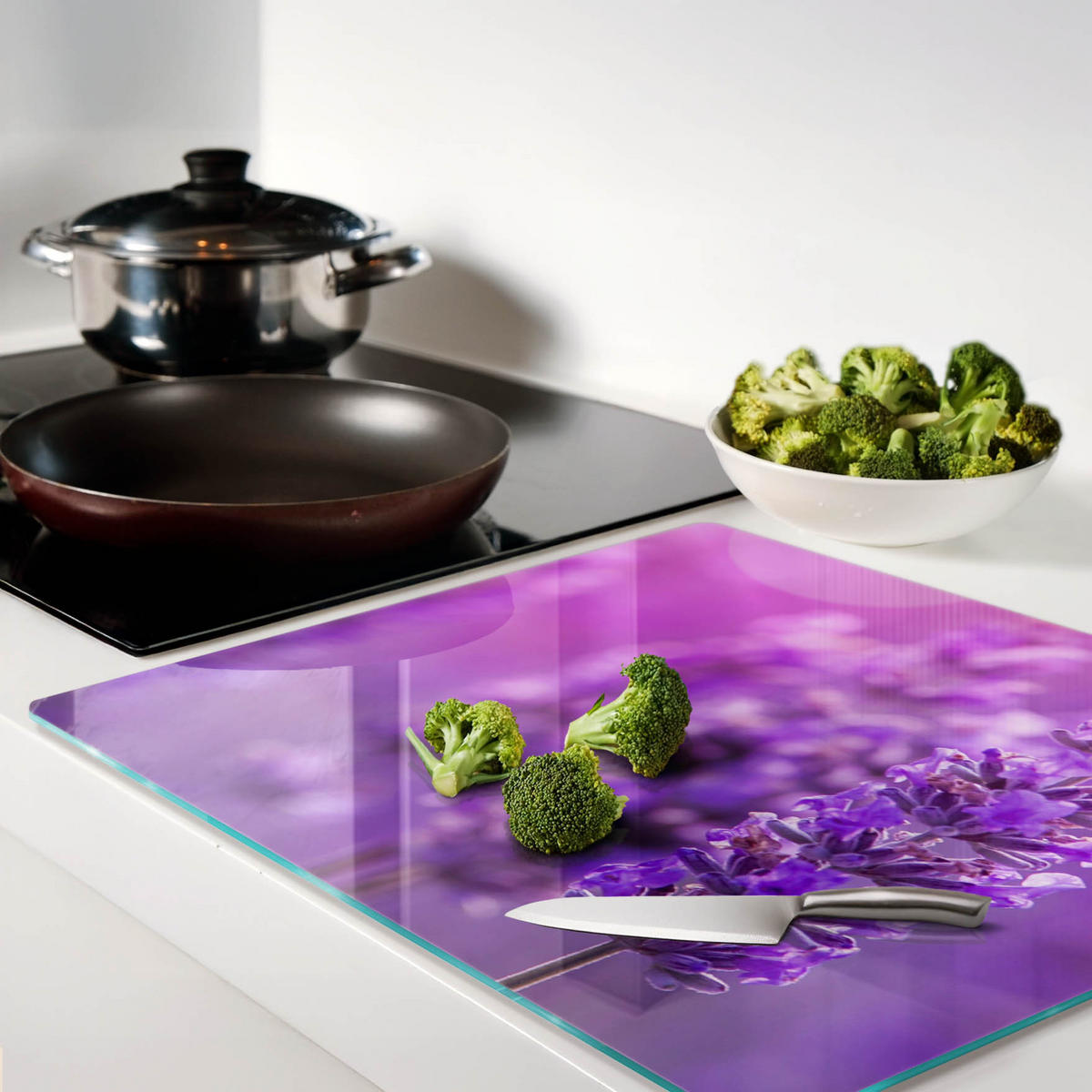 GLASPLATTE 60x52 cm Lavendel - Lila, Glas (60/0.4/52cm) - TULUP
