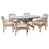 GARTENMÖBEL-SET 6-Sitzer Grau Oristano - Hellbraun/Beige, Stein - Beliani