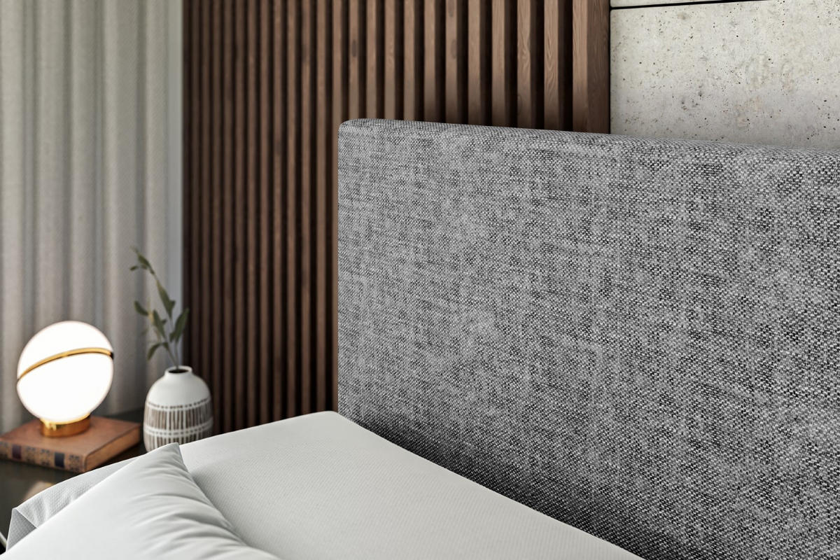 BOXBETT mit H4-Matratze und Lattenrost - LUKI - 160x200 Grau - Grau, Holzwerkstoff (160/200cm) - ALTDECOR