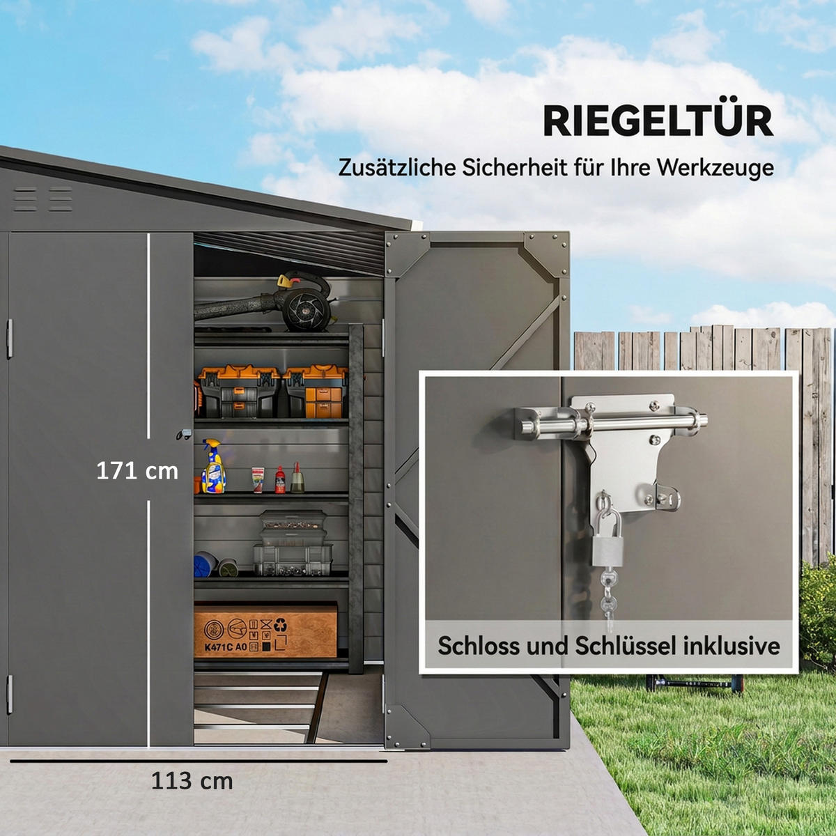 GARTENHAUS Metall Dunkelgrau - Dunkelgrau, Metall (143/202/270cm) - Outsunny