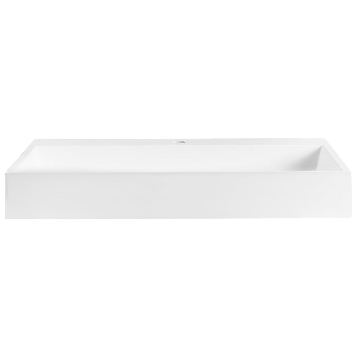 HÄNGEWASCHBECKEN Weiß 80/46 cm Mineralguss Quenko - Weiß, Naturmaterialien (80/12/46cm) - Beliani