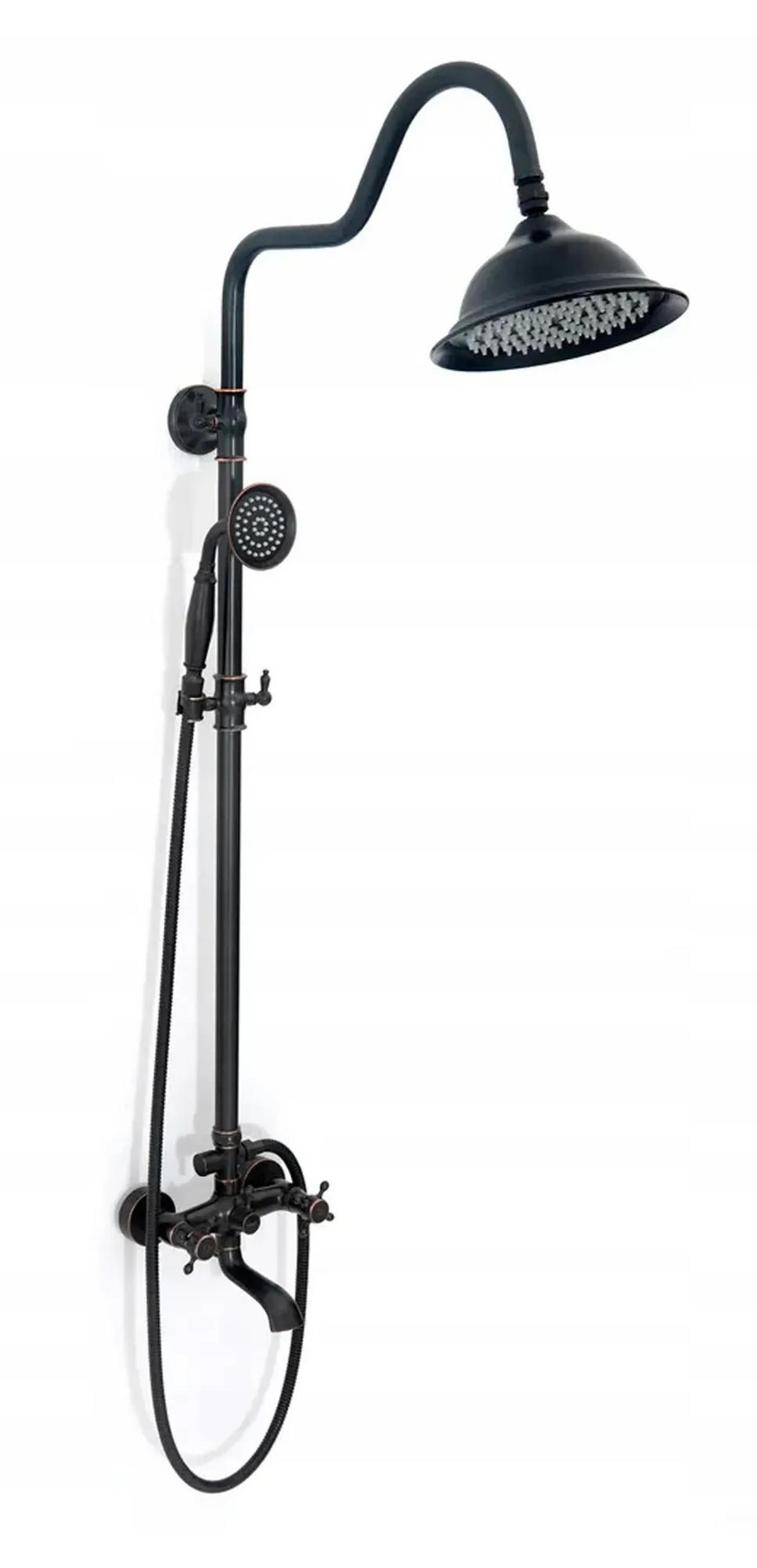 DUSCHSET Rea Retro Old Black - Schwarz, Metall (20.5/150/63cm) - REA