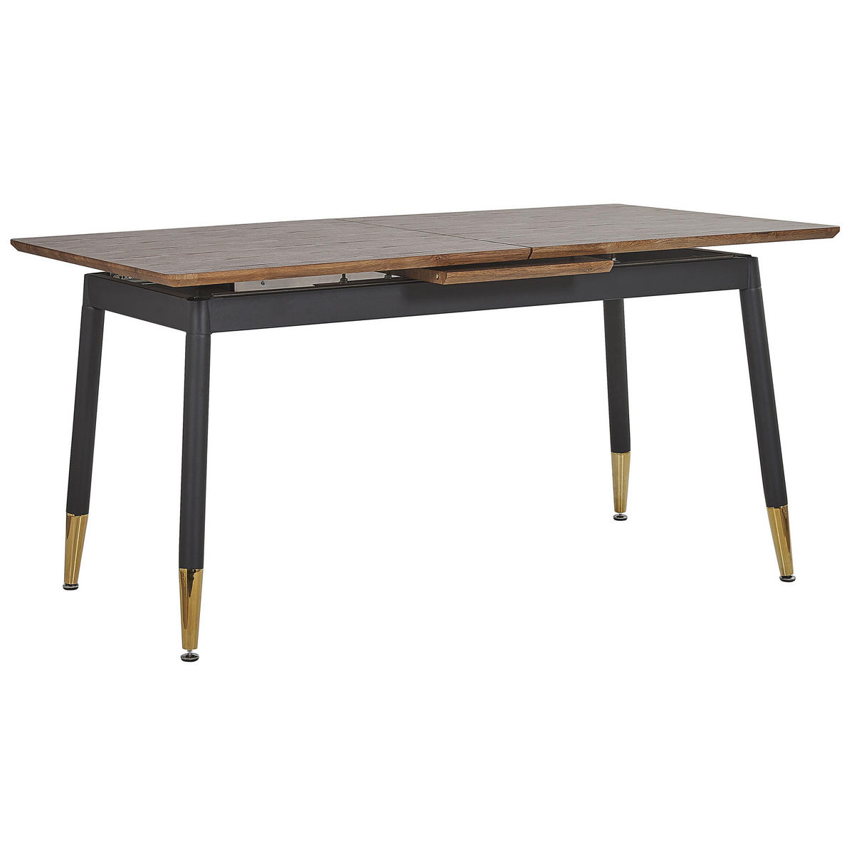 ESSTISCH 160-200/90/78 cm Dunkelbraun, Schwarz, Goldfarben Rechteckig California - Dunkelbraun, Holzwerkstoff (200/90/78cm) - Beliani