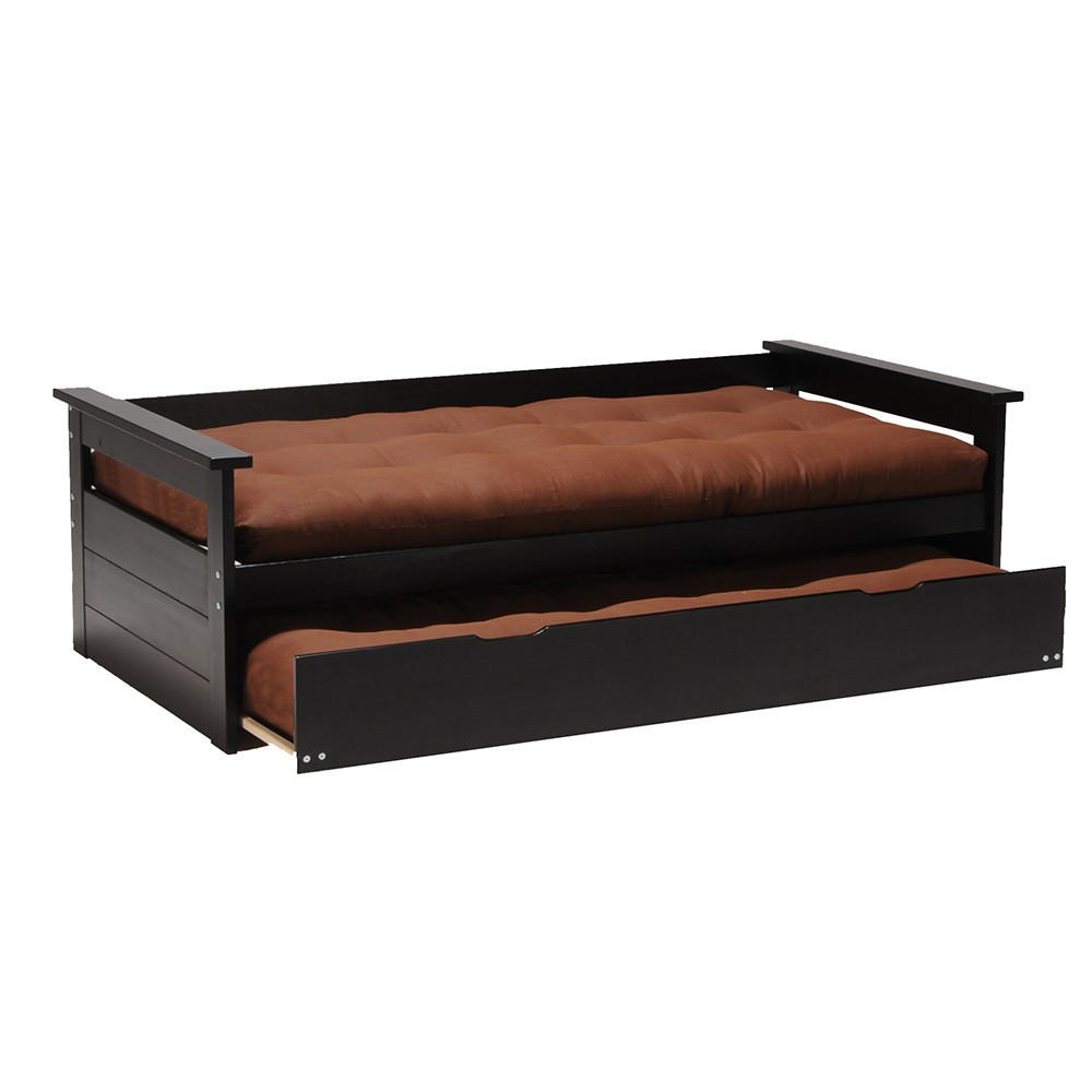 AUSZIEHBETT TOLEDE mit Bettschublade/ Bett 2x90x190 - Schwarz - Schwarz, Holzwerkstoff (90/190cm) - Weber Industries
